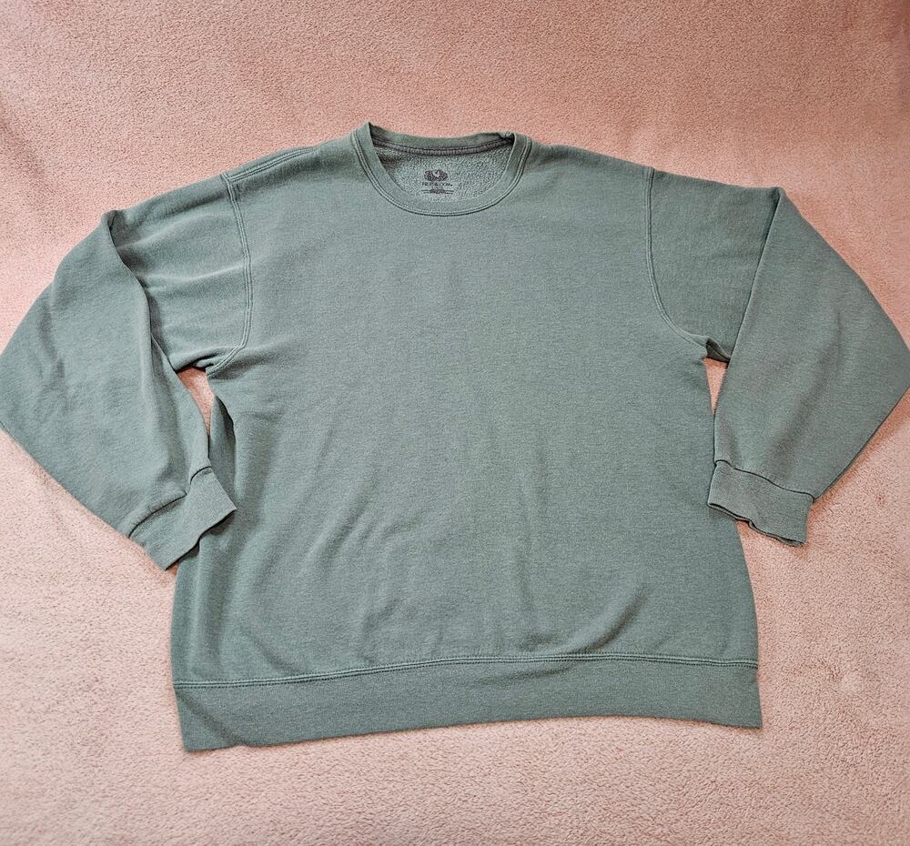 Fruit of the Loom Green Crewneck Sweatshirt Large